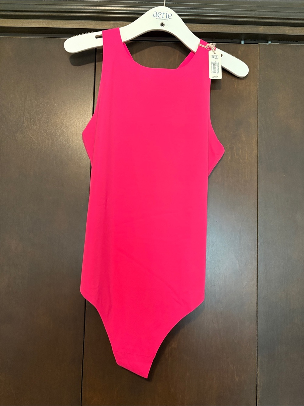 aerie Smoothez Hot Pink Sleeveless High-Neck Bodysuit